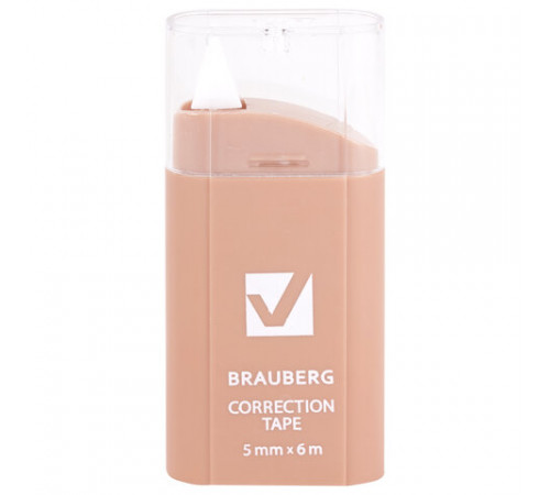 Корректирующая лента BRAUBERG COMPACT PASTEL, 5 мм х 6 м, КОМПЛЕКТ 6 штук, пенал с zip-lock, 272496