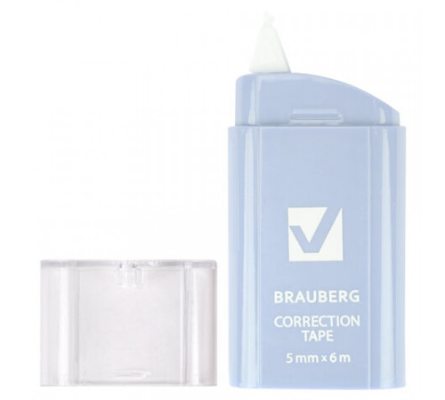 Корректирующая лента BRAUBERG COMPACT PASTEL, 5 мм х 6 м, КОМПЛЕКТ 6 штук, пенал с zip-lock, 272496