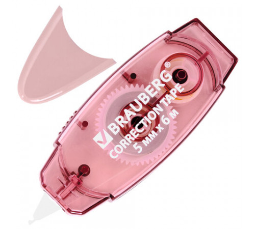 Корректирующая лента BRAUBERG PASTEL, 5 мм х 6 м, ассорти, блистер, 272666