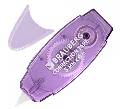 Корректирующая лента BRAUBERG PASTEL, 5 мм х 6 м, ассорти, блистер, 272666