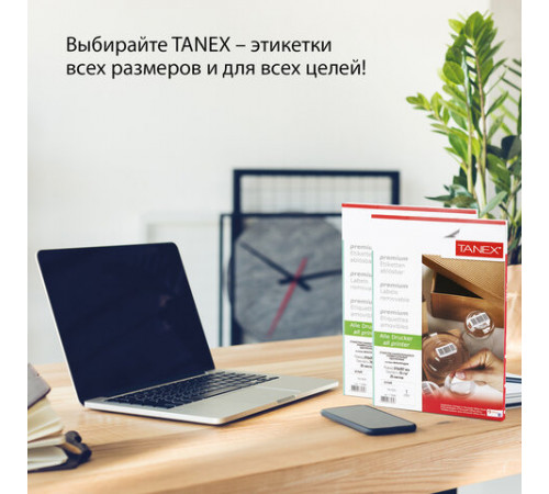 Этикетка самоклеящаяся УДАЛЯЕМАЯ 210х297 мм, 1 этикетка, белая, 70 г/м2, 25 листов, TANEX, сырье Финляндия, 114546, TW-2000
