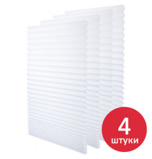 Жалюзи-плиссе, штора бумажная самоклеящаяся КОМПЛЕКТ 4 шт., BRABIX, 60х180 см, ЭКО, 80 г/м2, цвет белый, 700004