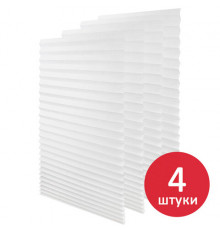 Жалюзи-плиссе, штора тканевая самоклеящаяся КОМПЛЕКТ 4 шт., BRABIX, 60х180 см, СТАНДАРТ, 60 г/м2, цвет белый, 700006
