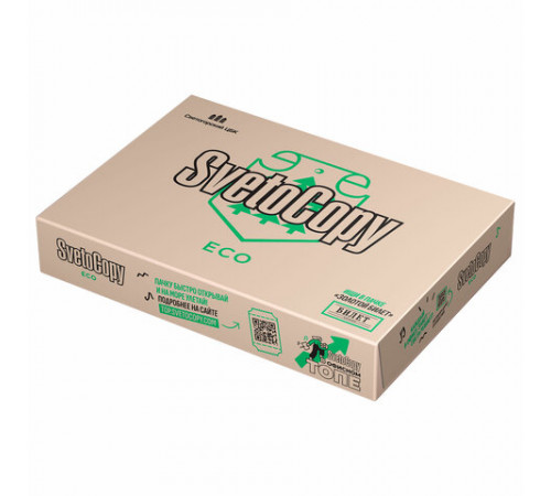 Бумага офисная А4, 80 г/м2, 500 л., SVETOCOPY ECO, белизна 60%, Россия