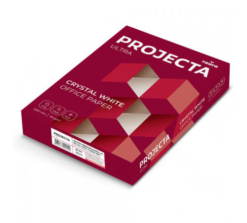 Бумага офисная А4, 80 г/м2, 500 л., марка А, PROJECTA ULTRA, Россия, 162% (CIE)