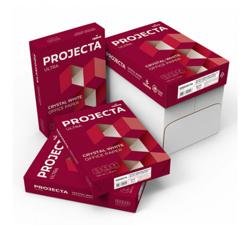 Бумага офисная А4, 80 г/м2, 500 л., марка А, PROJECTA ULTRA, Россия, 162% (CIE)
