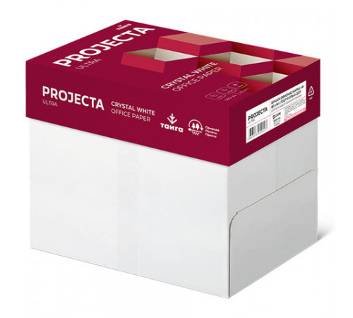Бумага офисная А4, 80 г/м2, 500 л., марка А, PROJECTA ULTRA, Россия, 162% (CIE)