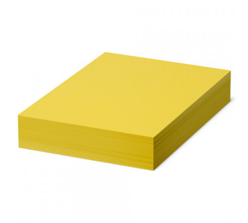 Бумага цветная BRAUBERG, А4, 80 г/м2, 500 л., интенсив, желтая, для офисной техники, 115216