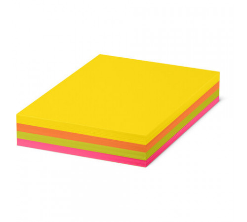 Бумага цветная CLAIREFONTAINE, А4, 80 г/м2, 500 л. (4 цвета x 125 л.), микс неон, Франция, 1705SC