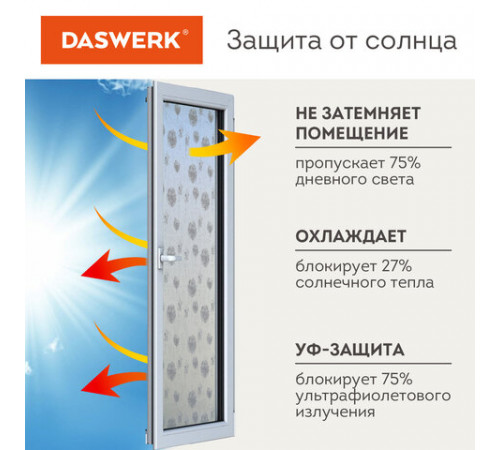 Пленка на окно самоклеящаяся статическая БЕЗ КЛЕЯ солнцезащитная 75х150 см 