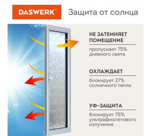 Пленка на окно самоклеящаяся статическая БЕЗ КЛЕЯ солнцезащитная 75х150 см 