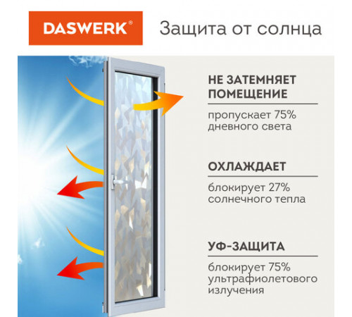 Пленка на окно самоклеящаяся статическая БЕЗ КЛЕЯ солнцезащитная 75х150 см 