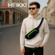 Сумка на пояс HEIKKI RIO (ХЕЙКИ), карман, регулируемый ремень, черная/салатовая, 30х12x10 см, 272615