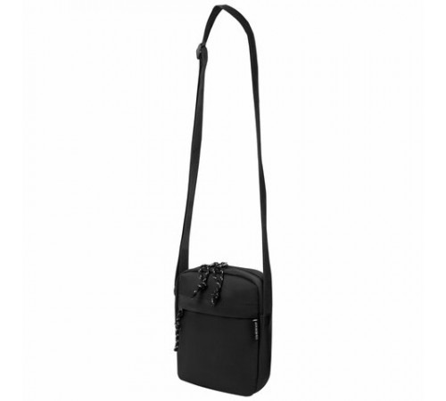 Сумка на плечо HEIKKI COMPACT (ХЕЙКИ), два кармана, черная, 19х14х5 см, 272631
