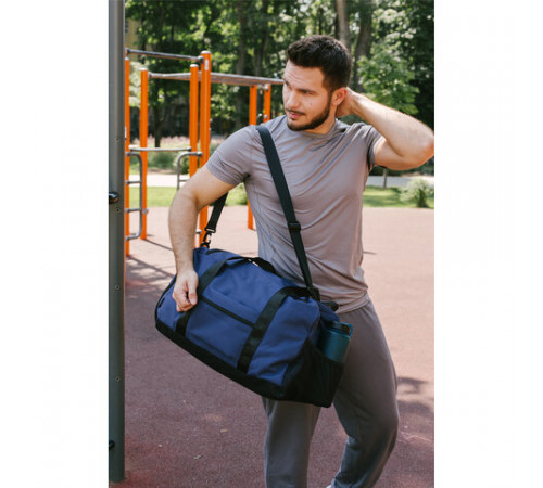 Сумка спортивная HEIKKI MOVE PLUS (ХЕЙКИ), отделение для обуви, синяя, 28х50х23 см, 273897