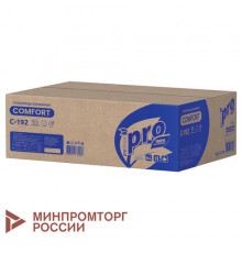 Полотенца бумажные 250 шт., PROtissue (H3) COMFORT, 1-слойные, белые, КОМПЛЕКТ 20 пачек, 22х21 см, V-сложение, С192