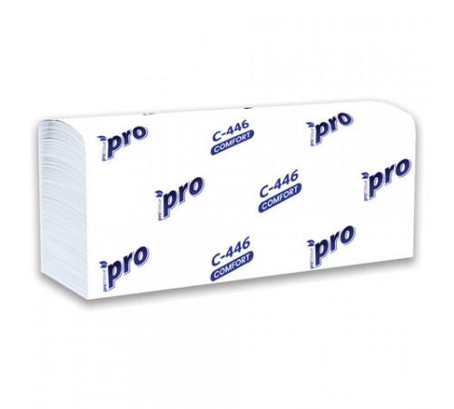 Полотенца бумажные 200 шт., PROtissue (H2) PREMIUM, 1-слойные, белые, КОМПЛЕКТ 28 пачек, 24х21,5 см, Z-сложение, С446