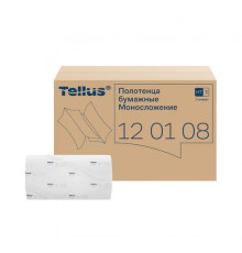 Полотенца бумажные 250 шт., Tellus/TORK (H3) UNIVERSAL, КОМПЛЕКТ 20 пачек, белые, 23х23 см, V-сложение, 120108