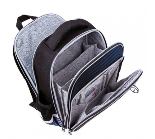 Ранец BRAUBERG QUADRO, 3 отделения, с брелоком, 