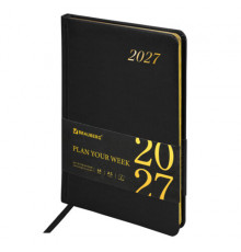 Еженедельник датированный 2027, А5, 145х215 мм, BRAUBERG 