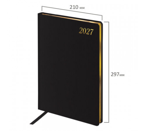 Еженедельник датированный 2027, БОЛЬШОЙ ФОРМАТ, 210х297 мм, А4, BRAUBERG 