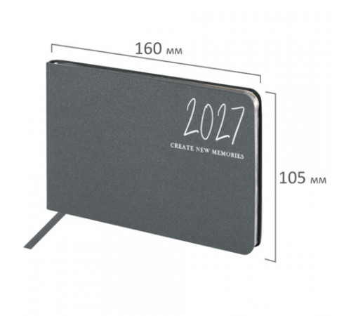 Еженедельник датированный 2027, МАЛЫЙ ФОРМАТ, 105х160 мм, А6, BRAUBERG 