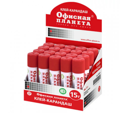 Клей-карандаш ОФИСНАЯ ПЛАНЕТА, 15 г, 222013