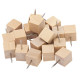 Силовые кнопки-гвоздики BRAUBERG WOOD, деревянные (кубики), 50 штук, 10 мм, 272762