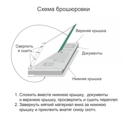 Папка архивная для переплета А4 (310х215 мм), 50 мм, без клапанов, переплетный картон/бумвинил